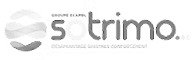 Logo SOTRIMO : Solutions et Technologies Modernes Logo SOTRIMO en niveaux de gris avec un symbole abstrait à gauche et le slogan 'solutions et technologies' en dessous.