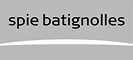 Spie Batignolles : Identification de la Marque Texte noir "spie batignolles" sur fond gris clair, suggérant une signalétique ou une identification d'entreprise.